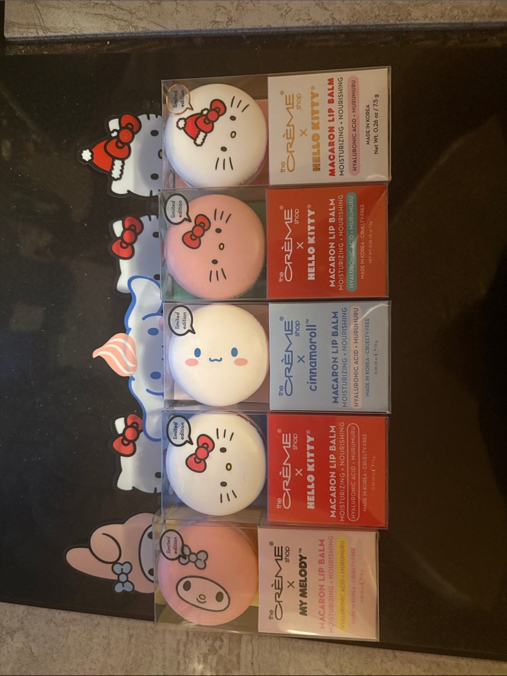 Crème Shop x Sanrio Macaron Lip Balm Trio - Pink, White, Cream